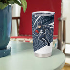 Carlton Blues Australian Football Tumbler Cup Superhero Mascot With Indigenous Pattern Art