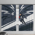 Carlton Blues Australian Football Window Curtain Superhero Mascot With Indigenous Pattern Art