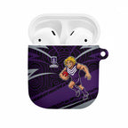 Fremantle Dockers Australian Football AirPods Case Athletic Hero Mascot With Indigenous Pattern Art