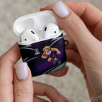 Fremantle Dockers Australian Football AirPods Case Athletic Hero Mascot With Indigenous Pattern Art