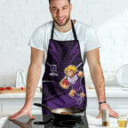 Fremantle Dockers Australian Football Apron Athletic Hero Mascot With Indigenous Pattern Art