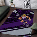Fremantle Dockers Australian Football Area Rug Athletic Hero Mascot With Indigenous Pattern Art