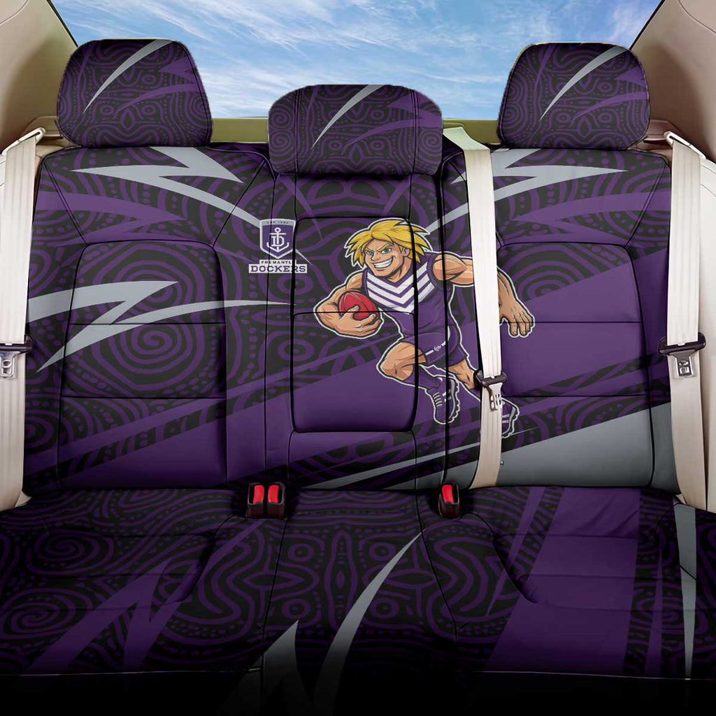 Fremantle Dockers Australian Football Back Car Seat Cover Athletic Hero Mascot With Indigenous Pattern Art