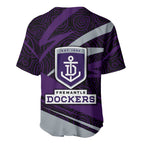 Fremantle Dockers Australian Football Baseball Jersey Athletic Hero Mascot With Indigenous Pattern Art