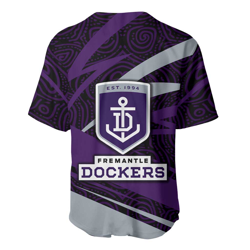 Fremantle Dockers Australian Football Baseball Jersey Athletic Hero Mascot With Indigenous Pattern Art