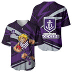Fremantle Dockers Australian Football Baseball Jersey Athletic Hero Mascot With Indigenous Pattern Art