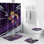 Fremantle Dockers Australian Football Bathroom Set Athletic Hero Mascot With Indigenous Pattern Art
