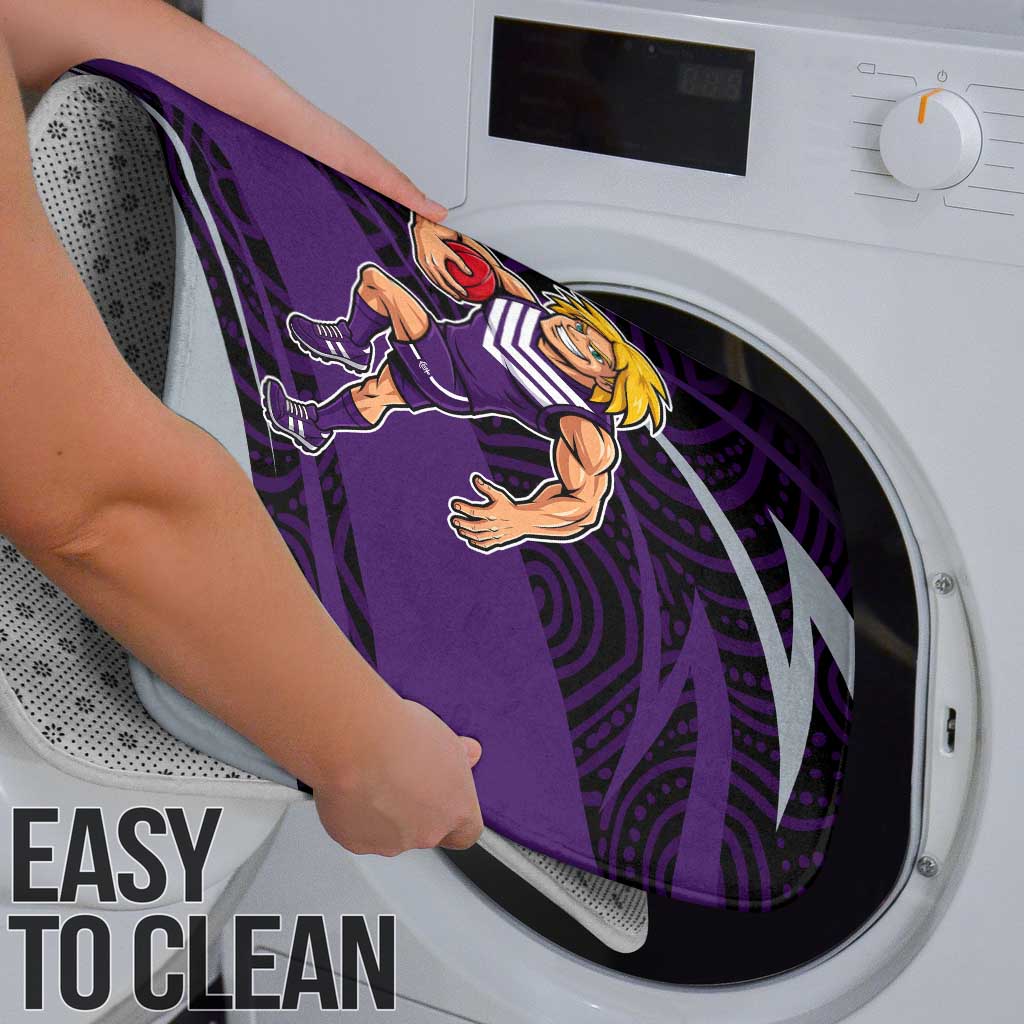 Fremantle Dockers Australian Football Bathroom Set Athletic Hero Mascot With Indigenous Pattern Art