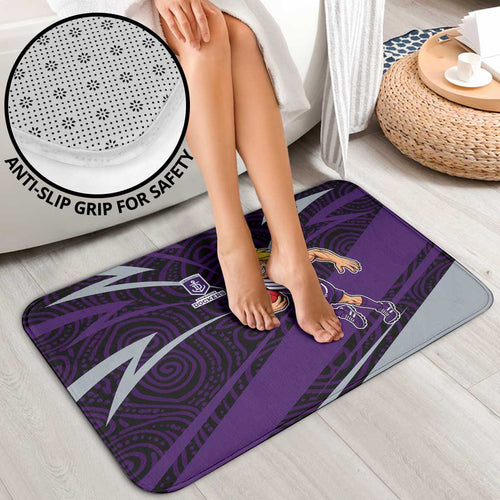 Fremantle Dockers Australian Football Bathroom Set Athletic Hero Mascot With Indigenous Pattern Art