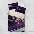 Fremantle Dockers Australian Football Bedding Set Athletic Hero Mascot With Indigenous Pattern Art