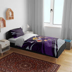 Fremantle Dockers Australian Football Bedding Set Athletic Hero Mascot With Indigenous Pattern Art