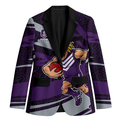 Fremantle Dockers Australian Football Blazer Athletic Hero Mascot With Indigenous Pattern Art