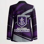 Fremantle Dockers Australian Football Blazer Athletic Hero Mascot With Indigenous Pattern Art