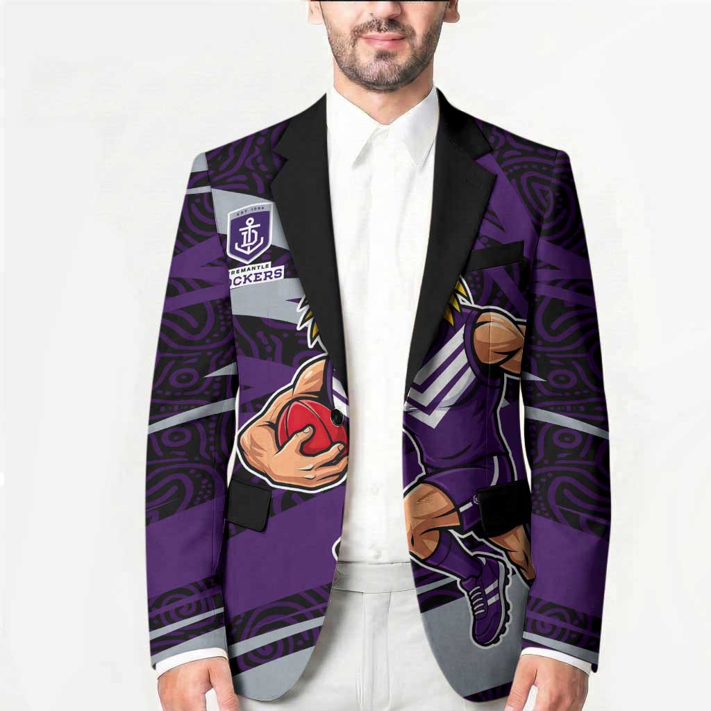 Fremantle Dockers Australian Football Blazer Athletic Hero Mascot With Indigenous Pattern Art