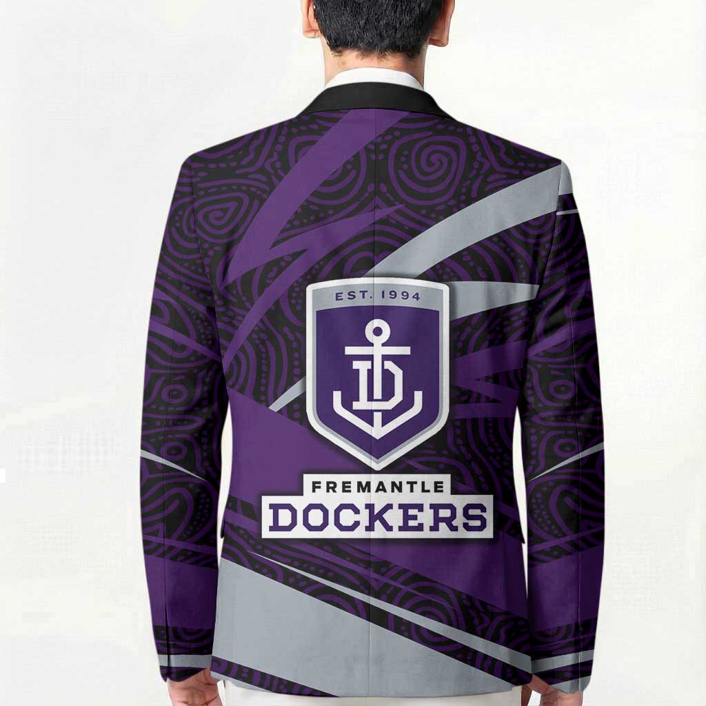 Fremantle Dockers Australian Football Blazer Athletic Hero Mascot With Indigenous Pattern Art