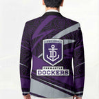 Fremantle Dockers Australian Football Blazer Athletic Hero Mascot With Indigenous Pattern Art