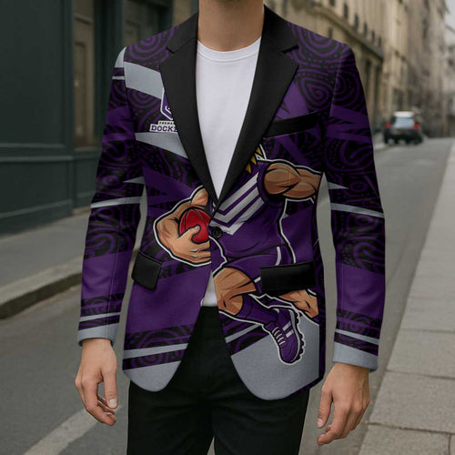 Fremantle Dockers Australian Football Blazer Athletic Hero Mascot With Indigenous Pattern Art