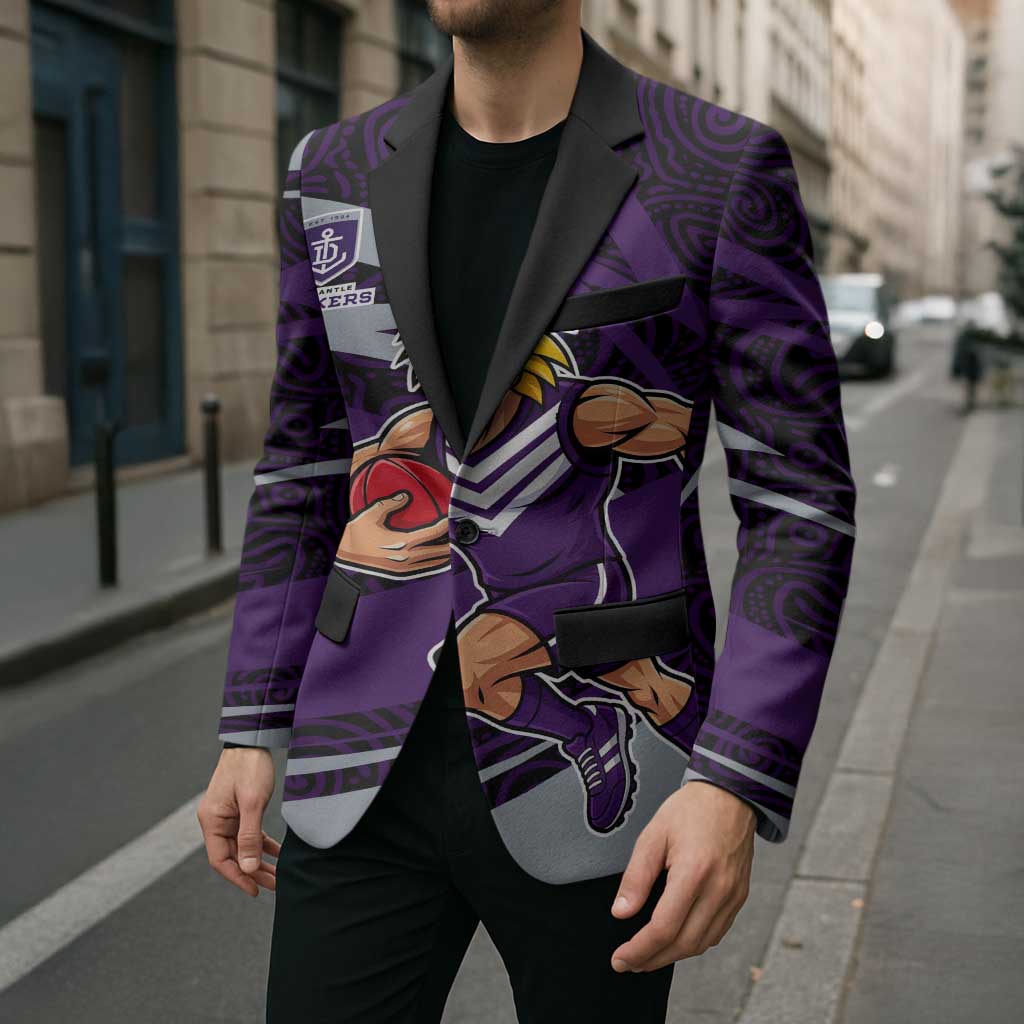 Fremantle Dockers Australian Football Blazer Athletic Hero Mascot With Indigenous Pattern Art