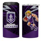 Fremantle Dockers Australian Football 4 in 1 Can Cooler Tumbler Athletic Hero Mascot With Indigenous Pattern Art