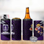 Fremantle Dockers Australian Football 4 in 1 Can Cooler Tumbler Athletic Hero Mascot With Indigenous Pattern Art