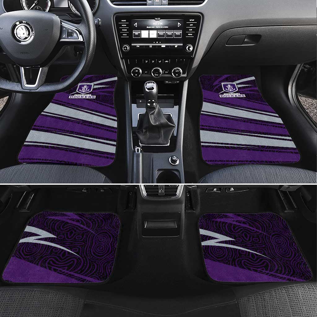 Fremantle Dockers Australian Football Car Mats Athletic Hero Mascot With Indigenous Pattern Art