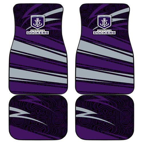 Fremantle Dockers Australian Football Car Mats Athletic Hero Mascot With Indigenous Pattern Art