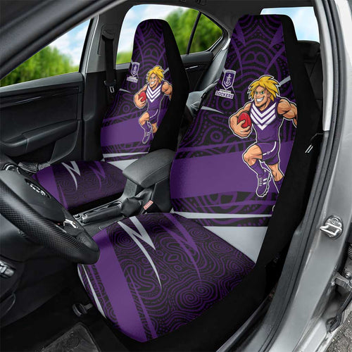 Fremantle Dockers Australian Football Car Seat Cover Athletic Hero Mascot With Indigenous Pattern Art