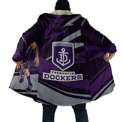 Fremantle Dockers Australian Football Cloak Athletic Hero Mascot With Indigenous Pattern Art