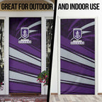 Fremantle Dockers Australian Football Door Cover Athletic Hero Mascot With Indigenous Pattern Art