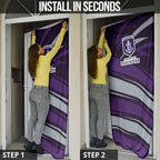 Fremantle Dockers Australian Football Door Cover Athletic Hero Mascot With Indigenous Pattern Art
