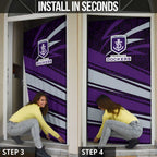 Fremantle Dockers Australian Football Door Cover Athletic Hero Mascot With Indigenous Pattern Art