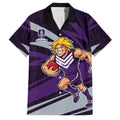 Fremantle Dockers Australian Football Family Matching Mermaid Dress and Hawaiian Shirt Athletic Hero Mascot With Indigenous Pattern Art