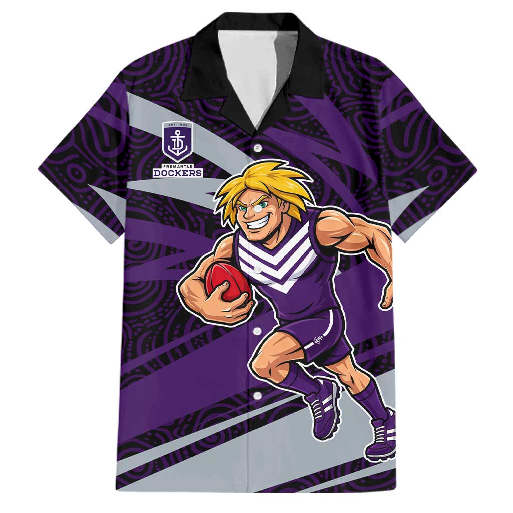 Fremantle Dockers Australian Football Family Matching Mermaid Dress and Hawaiian Shirt Athletic Hero Mascot With Indigenous Pattern Art