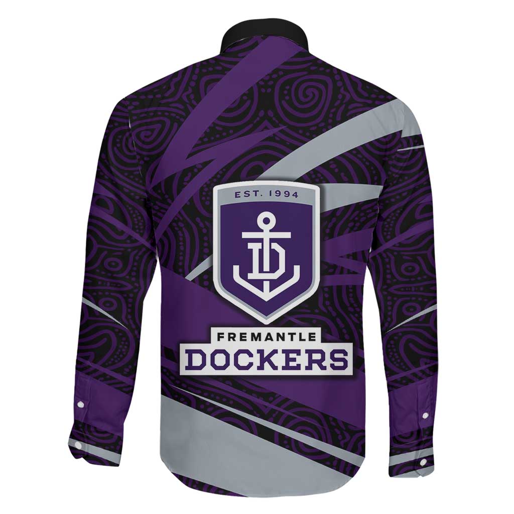 Fremantle Dockers Australian Football Family Matching Off The Shoulder Long Sleeve Dress and Hawaiian Shirt Athletic Hero Mascot With Indigenous Pattern Art