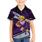 Fremantle Dockers Australian Football Hawaiian Shirt Athletic Hero Mascot With Indigenous Pattern Art