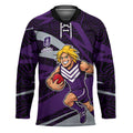 Fremantle Dockers Australian Football Hockey Jersey Athletic Hero Mascot With Indigenous Pattern Art