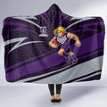 Fremantle Dockers Australian Football Hooded Blanket Athletic Hero Mascot With Indigenous Pattern Art