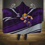 Fremantle Dockers Australian Football Hooded Blanket Athletic Hero Mascot With Indigenous Pattern Art