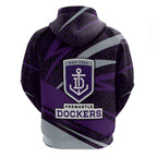 Fremantle Dockers Australian Football Hoodie Athletic Hero Mascot With Indigenous Pattern Art