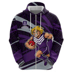 Fremantle Dockers Australian Football Hoodie Athletic Hero Mascot With Indigenous Pattern Art