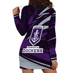 Fremantle Dockers Australian Football Hoodie Dress Athletic Hero Mascot With Indigenous Pattern Art