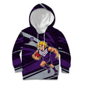 Fremantle Dockers Australian Football Kid Hoodie Athletic Hero Mascot With Indigenous Pattern Art