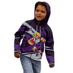 Fremantle Dockers Australian Football Kid Hoodie Athletic Hero Mascot With Indigenous Pattern Art