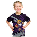Fremantle Dockers Australian Football Kid T Shirt Athletic Hero Mascot With Indigenous Pattern Art