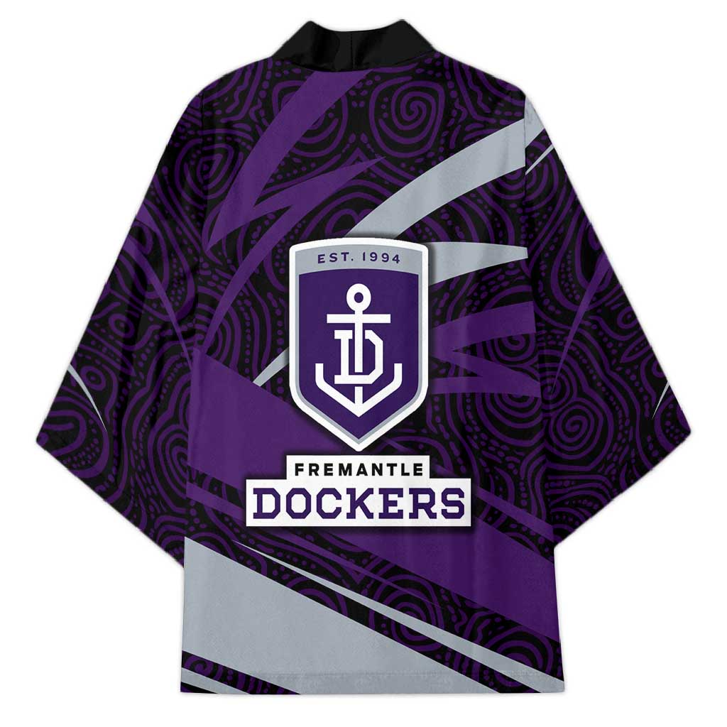 Fremantle Dockers Australian Football Kimono Athletic Hero Mascot With Indigenous Pattern Art