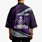 Fremantle Dockers Australian Football Kimono Athletic Hero Mascot With Indigenous Pattern Art