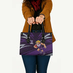 Fremantle Dockers Australian Football Leather Bag Athletic Hero Mascot With Indigenous Pattern Art