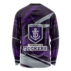 Fremantle Dockers Australian Football Long Sleeve Shirt Athletic Hero Mascot With Indigenous Pattern Art