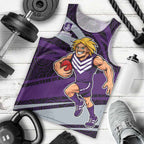 Fremantle Dockers Australian Football Men Tank Top Athletic Hero Mascot With Indigenous Pattern Art