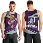 Fremantle Dockers Australian Football Men Tank Top Athletic Hero Mascot With Indigenous Pattern Art